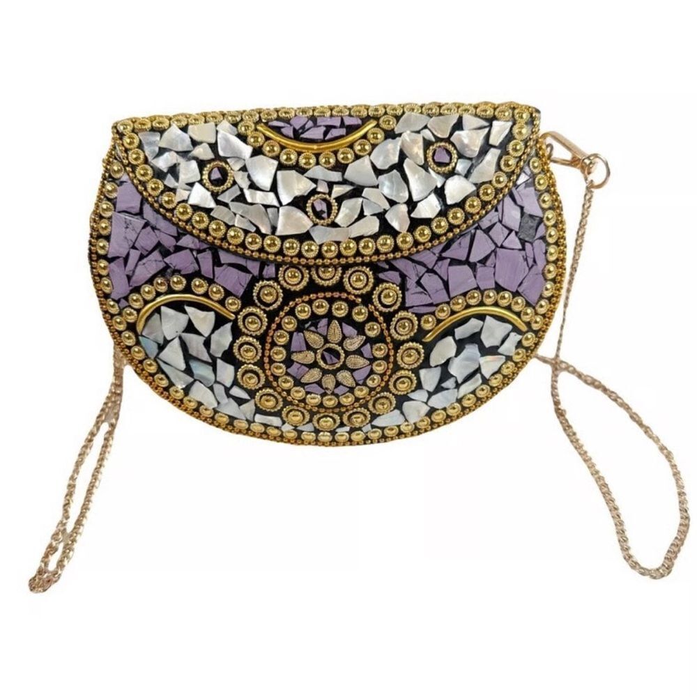 Ramla Handmade Purple Clutch/Handbag